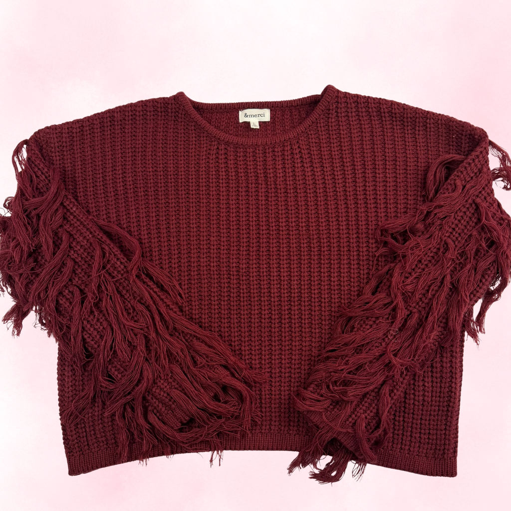&Merci Women's Burgundy Sweater - Size L