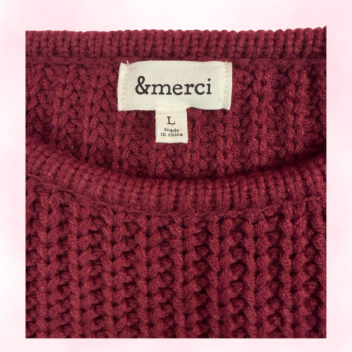 &Merci Women's Burgundy Sweater - Size L