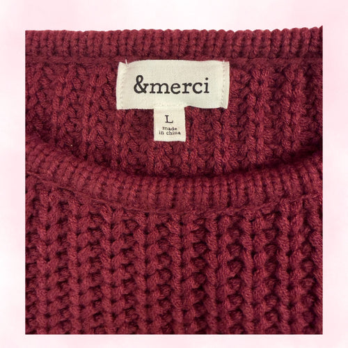 &Merci Women's Burgundy Sweater - Size L