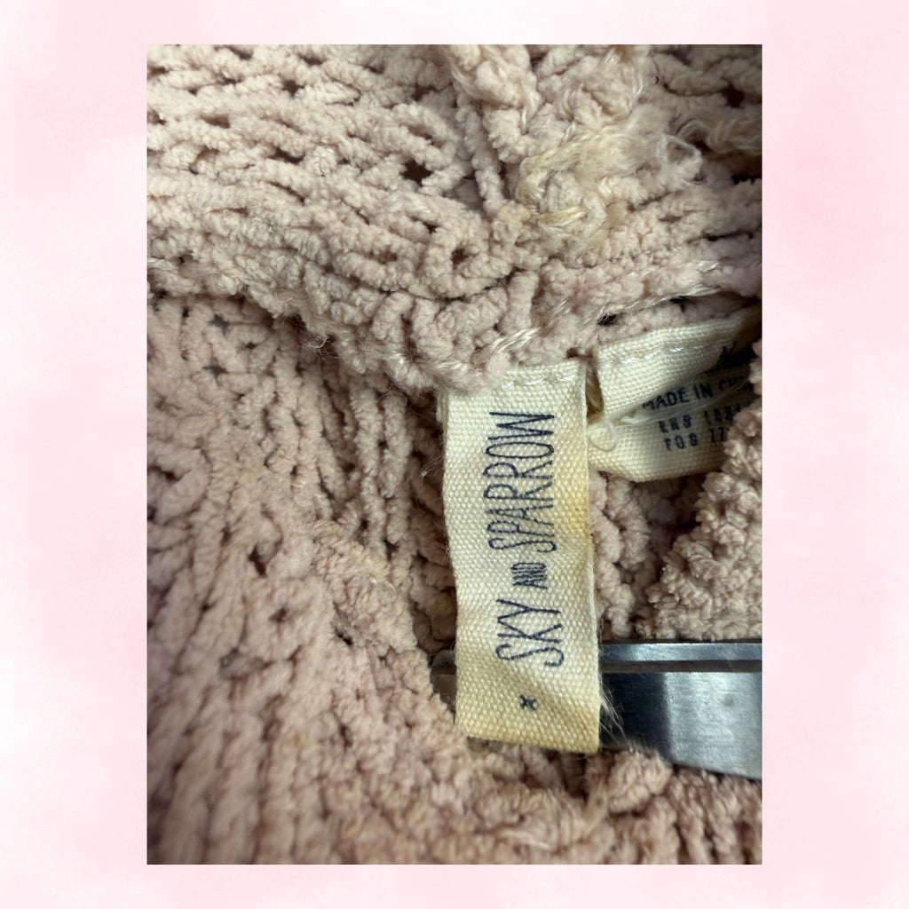 Sky & Sparrow Women's Tan Chunky Knit Hooded Sweater – Size M