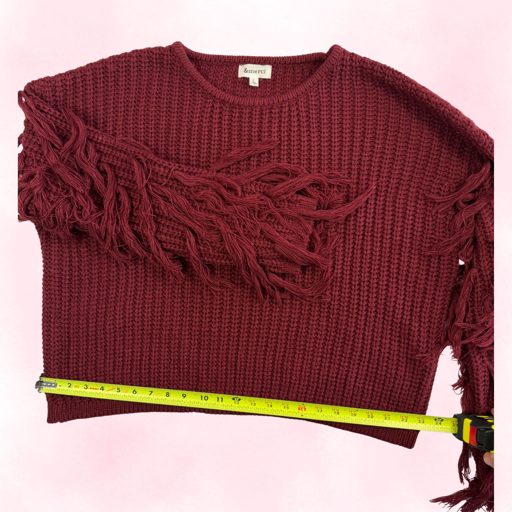 &Merci Women's Burgundy Sweater - Size L