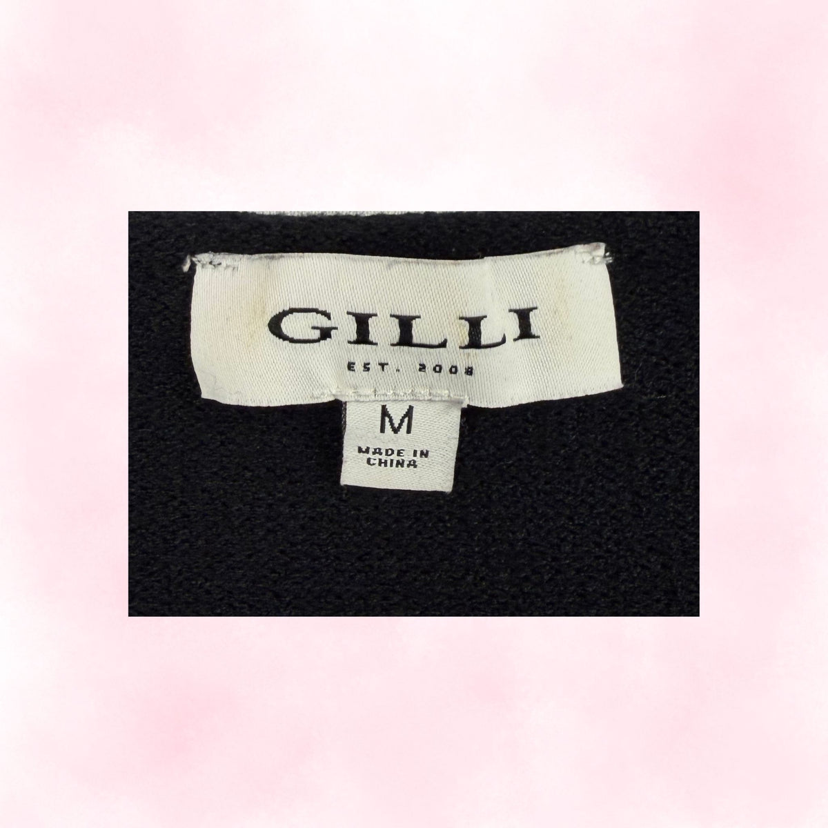 GILLI Women's Black Hello Beautiful Embroidered Sweater – Coquette Casual Chic Oversized Knit – Size M
