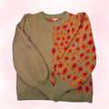Jodifl Women's Tan Leopard Print Colorblock Puff Sleeve Sweater – Size M